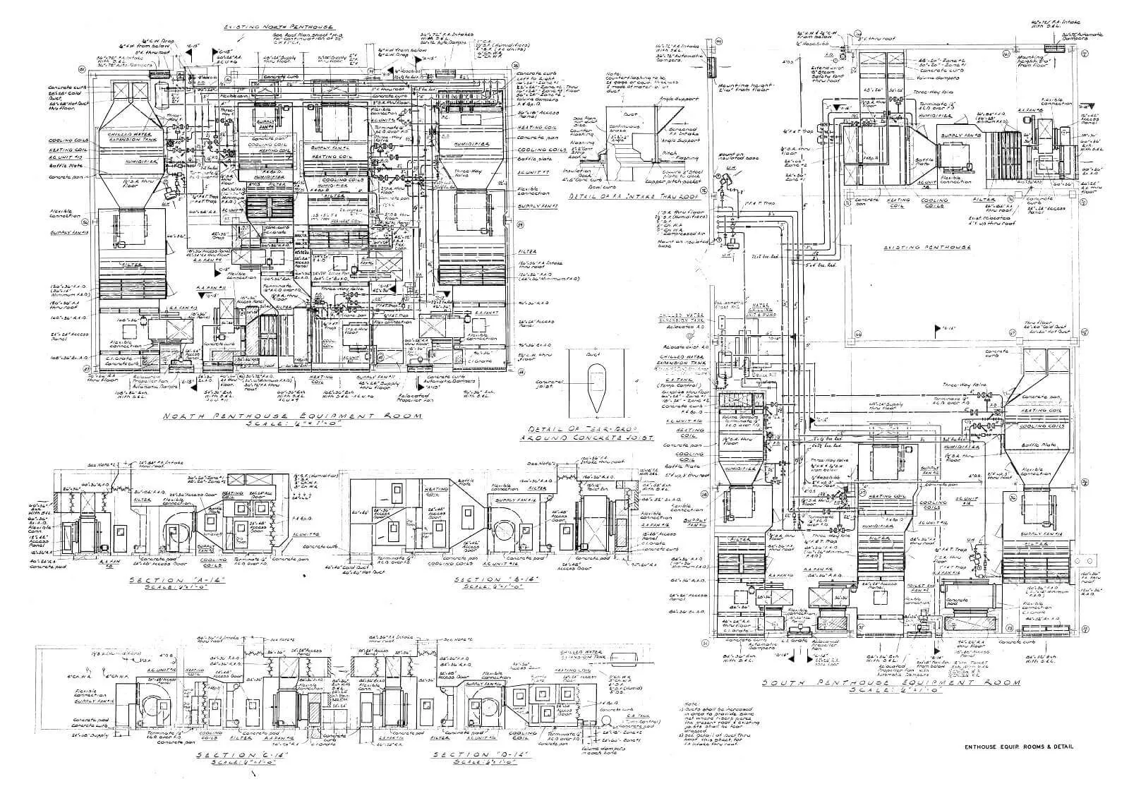 HVAC floor plan with details — source drawing